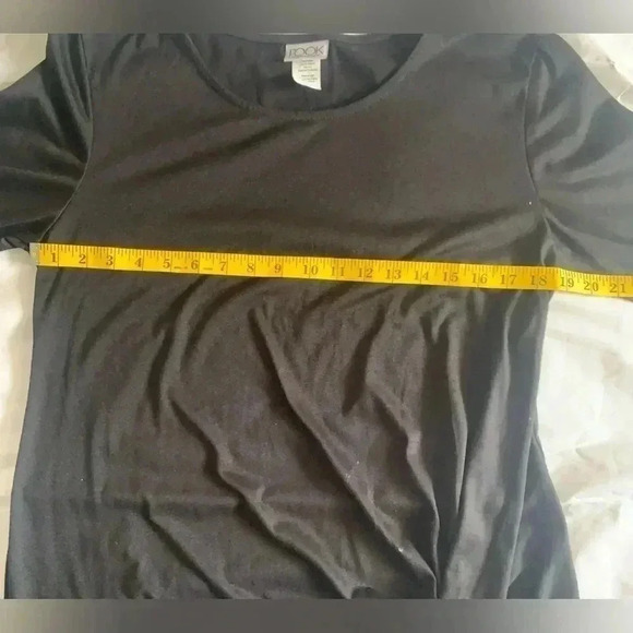 The LOOK Size L Black Top Get It Love It Live It Twist Knot Hem Tunic Top - Picture 10 of 11